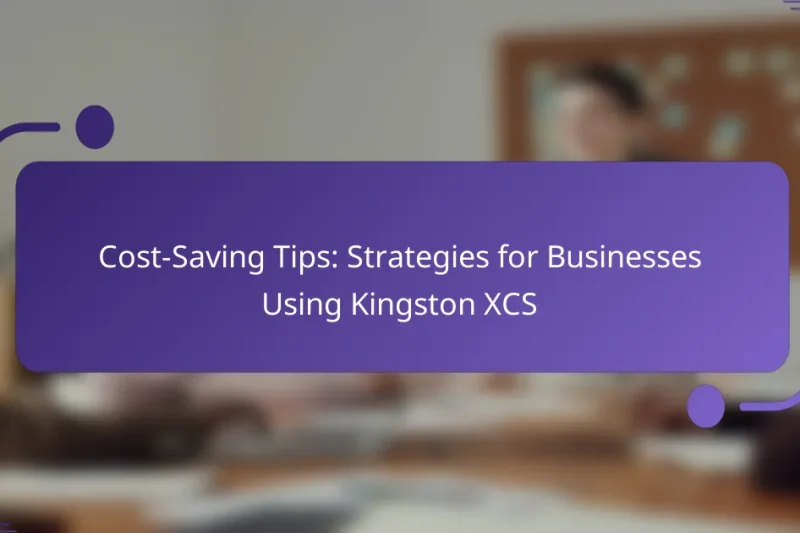 Cost-Saving Tips: Strategies for Businesses Using Kingston XCS