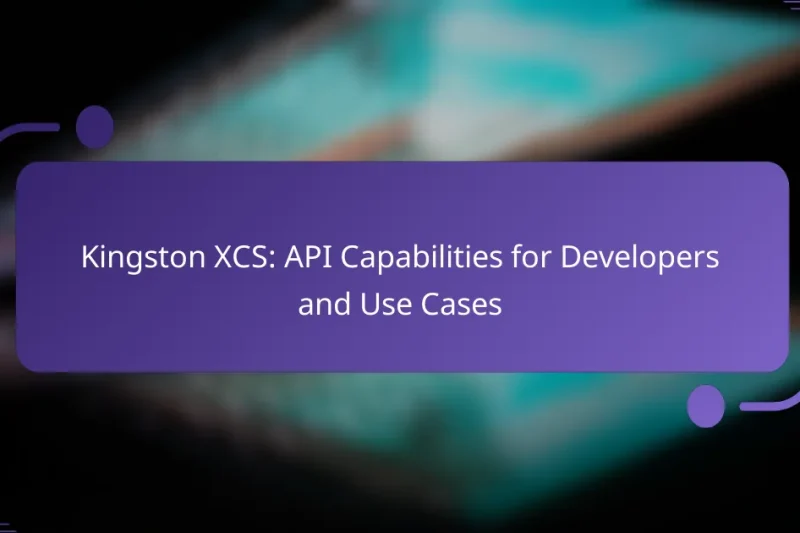 Kingston XCS: API Capabilities for Developers and Use Cases