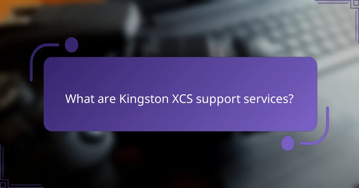 What are Kingston XCS support services?