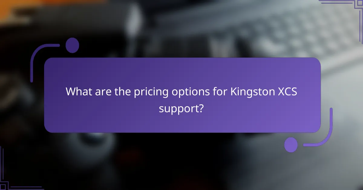 What are the pricing options for Kingston XCS support?